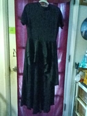 Women's Black Women's Short-Sleeve High Low Dress